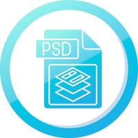 Psd file format Solid Blue Gradient Icon vector