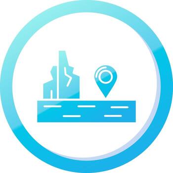 Location Solid Blue Gradient Icon vector