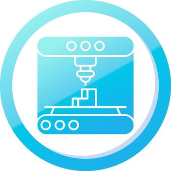 3d modelado sólido azul degradado icono vector