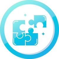Puzzle Solid Blue Gradient Icon vector