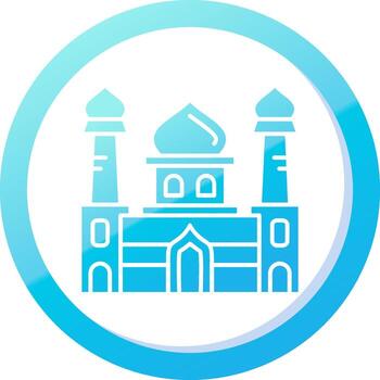 Mosque Solid Blue Gradient Icon vector