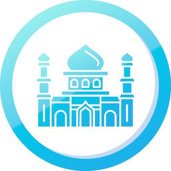 mezquita sólido azul degradado icono vector