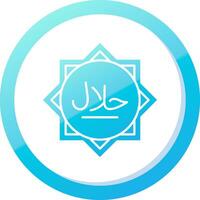 Halal Solid Blue Gradient Icon vector