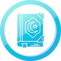 Quran Solid Blue Gradient Icon vector