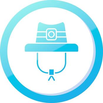 Hat Solid Blue Gradient Icon vector