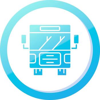 autobús sólido azul degradado icono vector