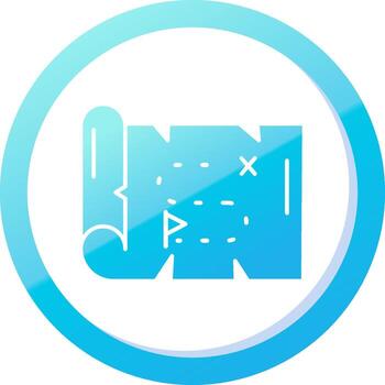 Map Solid Blue Gradient Icon vector