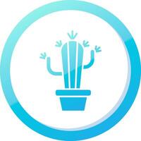 Cactus Solid Blue Gradient Icon vector