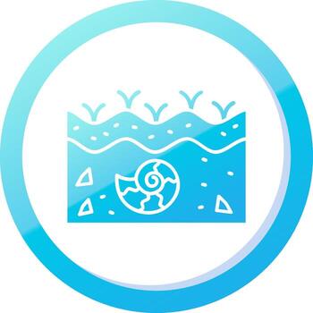 Fossil Solid Blue Gradient Icon vector