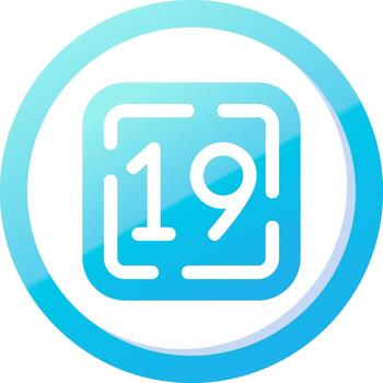 Nineteen Solid Blue Gradient Icon vector