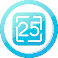 Twenty Five Solid Blue Gradient Icon vector