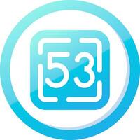 Fifty Three Solid Blue Gradient Icon vector