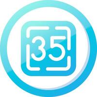 Thirty Five Solid Blue Gradient Icon vector