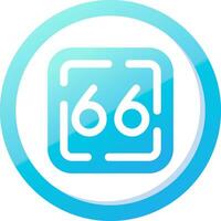 Sixty Six Solid Blue Gradient Icon vector