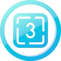 Three Solid Blue Gradient Icon vector