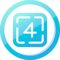 Four Solid Blue Gradient Icon vector