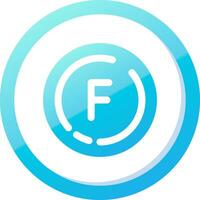 Letter f Solid Blue Gradient Icon vector