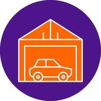 Garage Line Filled Circle Icon vector