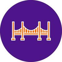 Bridge Line Filled Circle Icon vector