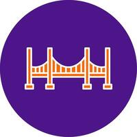 Bridge Line Filled Circle Icon vector