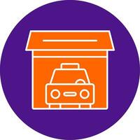 Garage Line Filled Circle Icon vector