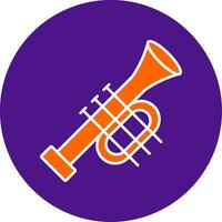 Trumpet Line Filled Circle Icon vector