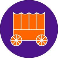 Carriage Line Filled Circle Icon vector