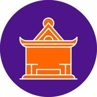 Pavilion Line Filled Circle Icon vector