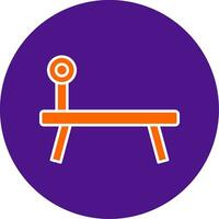 Bench Press Line Filled Circle Icon vector