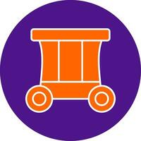 Carriage Line Filled Circle Icon vector