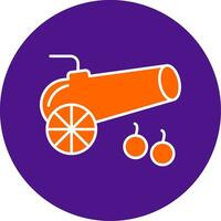 Cannon Line Filled Circle Icon vector