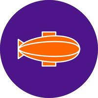 Zeppelin Line Filled Circle Icon vector