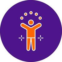 Juggling Ball Line Filled Circle Icon vector