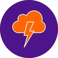 Lightning Line Filled Circle Icon vector