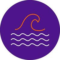 Wave Line Filled Circle Icon vector