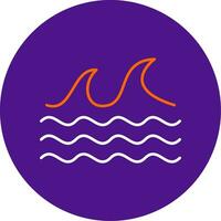 Sea Line Filled Circle Icon vector