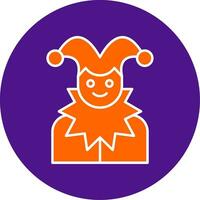 Jester Line Filled Circle Icon vector