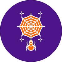 Spiderweb Line Filled Circle Icon vector
