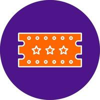 Circus Ticket Line Filled Circle Icon vector