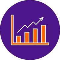 Growth Graph Line Filled Circle Icon vector