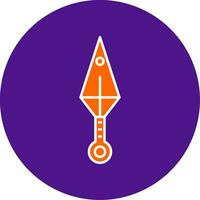 Kunai Line Filled Circle Icon vector
