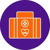 First Aid Kit Line Filled Circle Icon vector