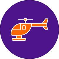 Helicopter Line Filled Circle Icon vector