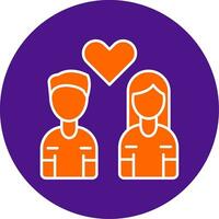 Heart Line Filled Circle Icon vector