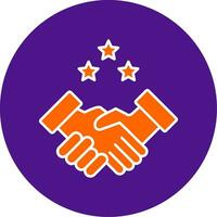 Partnership Handshake Line Filled Circle Icon vector
