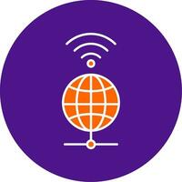 Global Line Filled Circle Icon vector