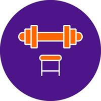 Dumbbell Line Filled Circle Icon vector