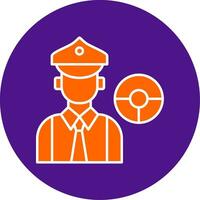 Driver Line Filled Circle Icon vector