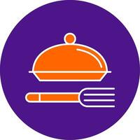 Meal Line Filled Circle Icon vector
