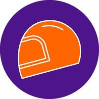 Helmet Line Filled Circle Icon vector